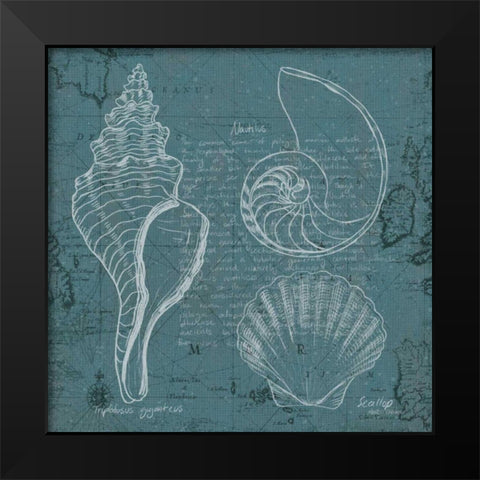 Coastal Blueprint I Black Modern Wood Framed Art Print by Fabiano, Marco