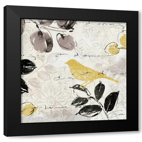Plume and Motif II Black Modern Wood Framed Art Print with Double Matting by ERR, Pela