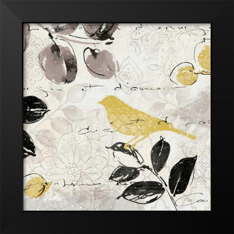 Plume and Motif II Black Modern Wood Framed Art Print by ERR, Pela