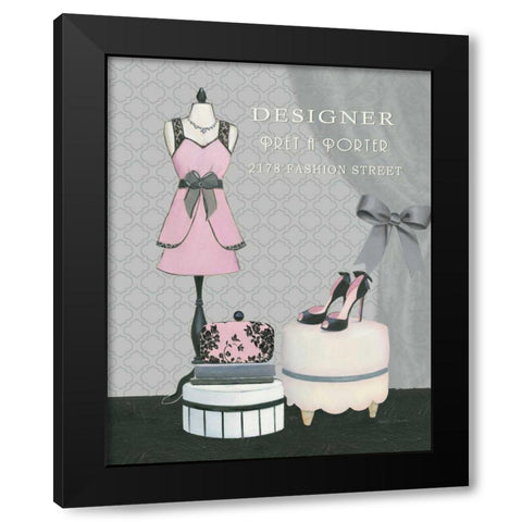 Dress Fitting Boutique IV Black Modern Wood Framed Art Print with Double Matting by Fabiano, Marco