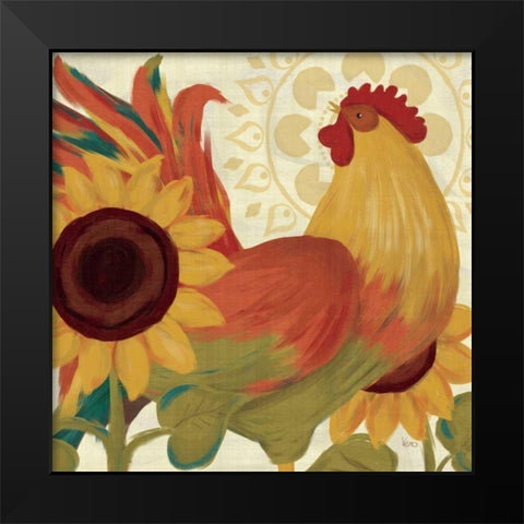 Spice Roosters II Black Modern Wood Framed Art Print by Charron, Veronique