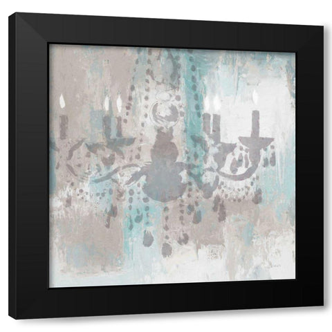 Candelabra Teal I Black Modern Wood Framed Art Print with Double Matting by Wiens, James