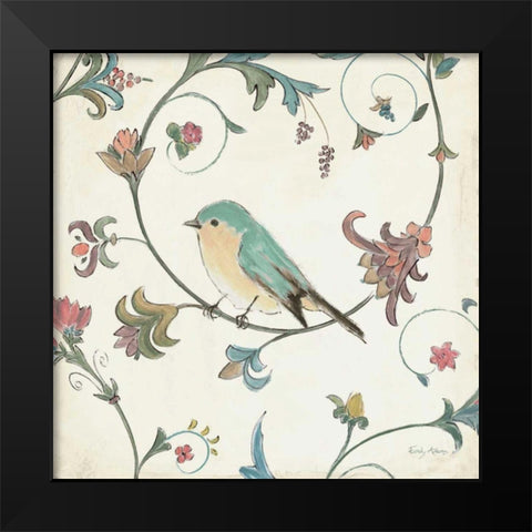 Birds Gem II Black Modern Wood Framed Art Print by Adams, Emily