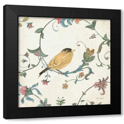 Birds Gem III Black Modern Wood Framed Art Print with Double Matting by Adams, Emily