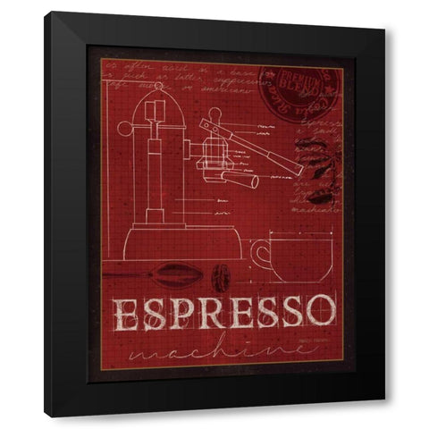 Coffee Blueprint IV v2 Black Modern Wood Framed Art Print by Fabiano, Marco