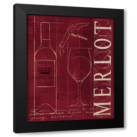 Wine Blueprint II v2 Black Modern Wood Framed Art Print by Fabiano, Marco