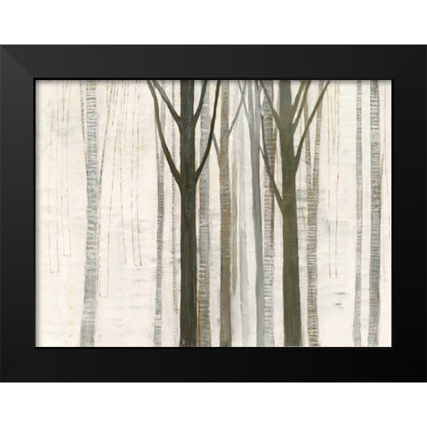 Down to the Woods on White Black Modern Wood Framed Art Print by Wild Apple Graphics