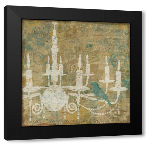 Faded Ornate I Aqua Black Modern Wood Framed Art Print by Pela Studio