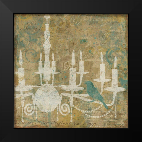 Faded Ornate I Aqua Black Modern Wood Framed Art Print by Pela Studio