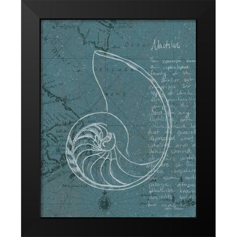 Coastal Blueprint V Dark Black Modern Wood Framed Art Print by Fabiano, Marco