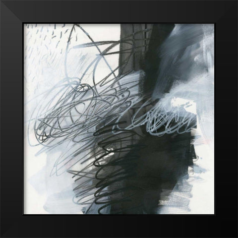 Whats Happening I Black Modern Wood Framed Art Print by Davies, Jane