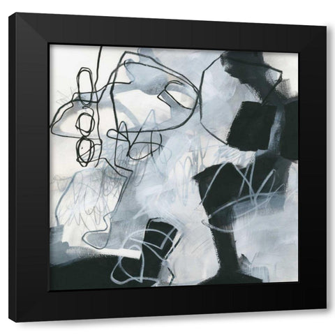 Whats Happening II Black Modern Wood Framed Art Print with Double Matting by Davies, Jane