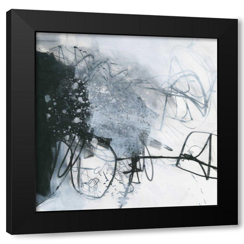 Whats Happening III Black Modern Wood Framed Art Print with Double Matting by Davies, Jane
