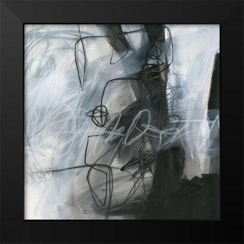 Whats Happening IV Black Modern Wood Framed Art Print by Davies, Jane