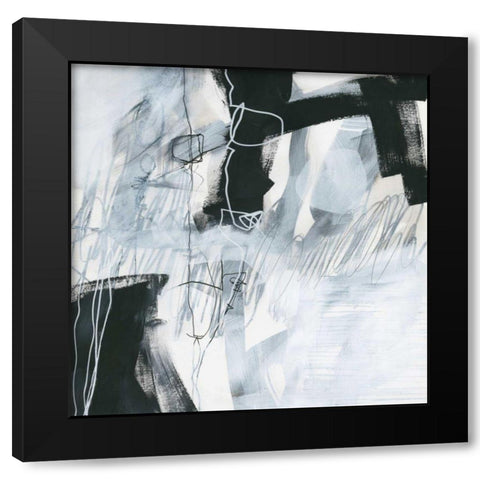 Whats Happening V Black Modern Wood Framed Art Print by Davies, Jane