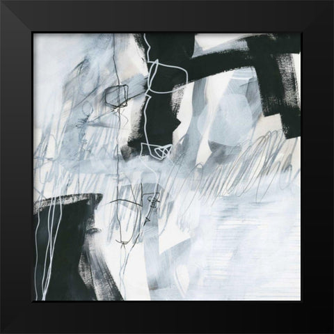 Whats Happening V Black Modern Wood Framed Art Print by Davies, Jane