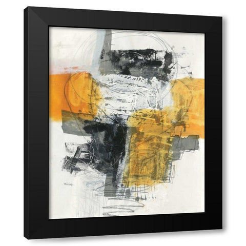 Action I Black Modern Wood Framed Art Print by Davies, Jane