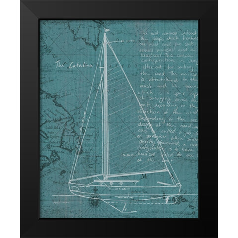 Coastal Blueprint VI Black Modern Wood Framed Art Print by Fabiano, Marco