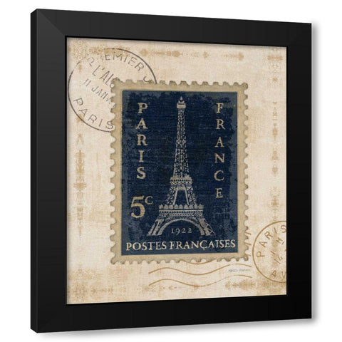 Iconic Stamps I Black Modern Wood Framed Art Print with Double Matting by Fabiano, Marco