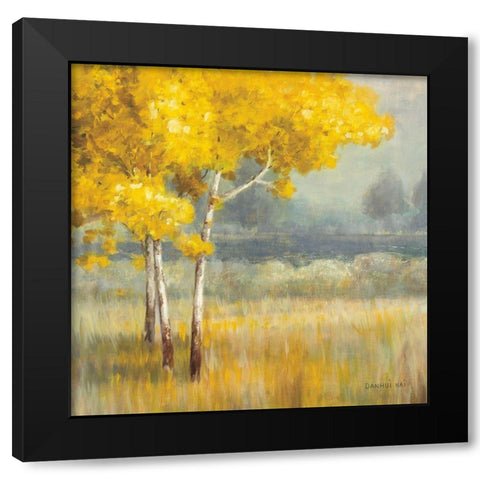 Yellow Landscape Crop Black Modern Wood Framed Art Print with Double Matting by Nai, Danhui