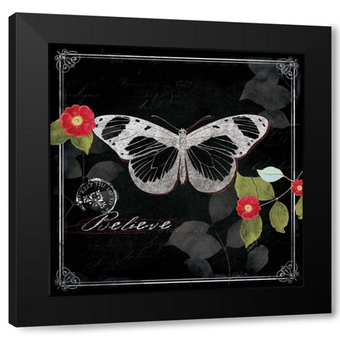 Chalkboard Wings II Black Modern Wood Framed Art Print by Pertiet, Katie