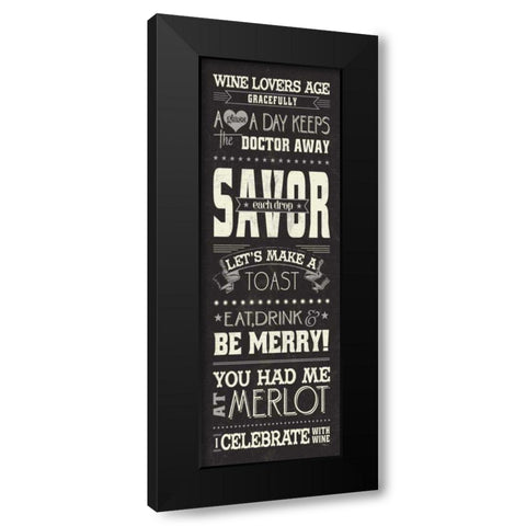 Wine Lovers I Black Modern Wood Framed Art Print by Pela Studio