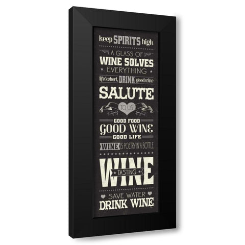 Wine Lovers II Black Modern Wood Framed Art Print by Pela Studio