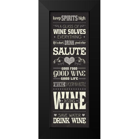 Wine Lovers II Black Modern Wood Framed Art Print by Pela Studio