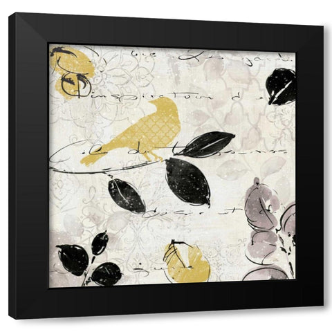 Plume and Motif I Black Modern Wood Framed Art Print by ERR, Pela