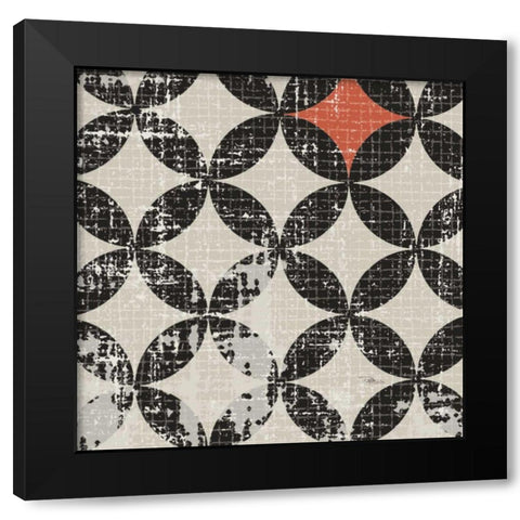 Geometric Patchwork Puree Pumpkin Square V v.2 Black Modern Wood Framed Art Print by Pela Studio