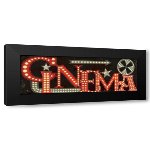 Movie Lights I Black Modern Wood Framed Art Print with Double Matting by Pela Studio