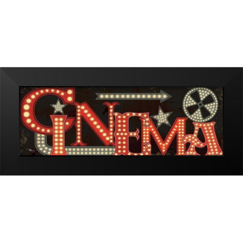 Movie Lights I Black Modern Wood Framed Art Print by Pela Studio