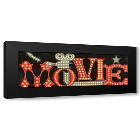 Movie Lights II Black Modern Wood Framed Art Print with Double Matting by Pela Studio