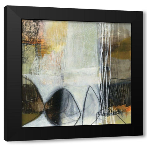 Abstract Pebble I Black Modern Wood Framed Art Print with Double Matting by Davies, Jane