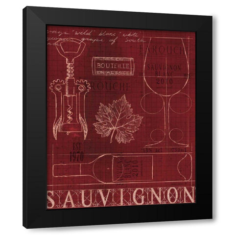 Wine Blueprint IV Black Modern Wood Framed Art Print with Double Matting by Fabiano, Marco