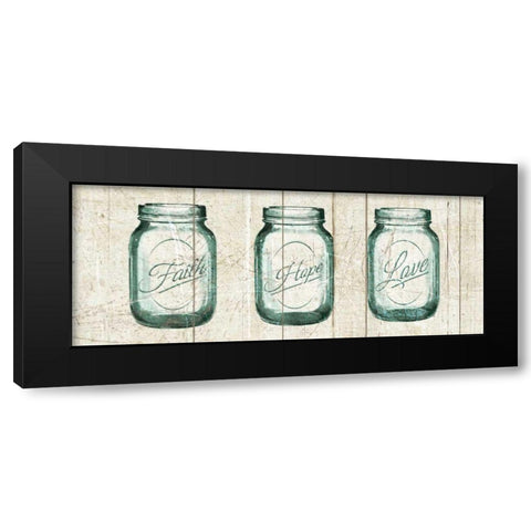 Flea Market Mason Jars Panel I v.2 Black Modern Wood Framed Art Print by Wild Apple Portfolio