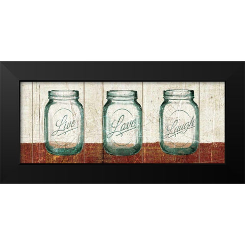 Flea Market Mason Jars Panel II Table Black Modern Wood Framed Art Print by Wild Apple Portfolio