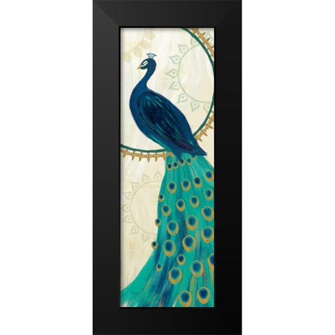 Proud as a Peacock IV Black Modern Wood Framed Art Print by Charron, Veronique