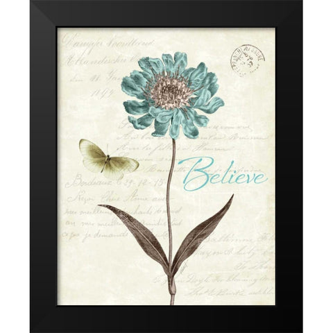 Slated Blue IV Believe Black Modern Wood Framed Art Print by Pertiet, Katie