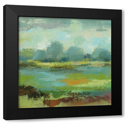 Windsor Blue Field II Black Modern Wood Framed Art Print by Vassileva, Silvia