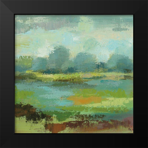 Windsor Blue Field II Black Modern Wood Framed Art Print by Vassileva, Silvia