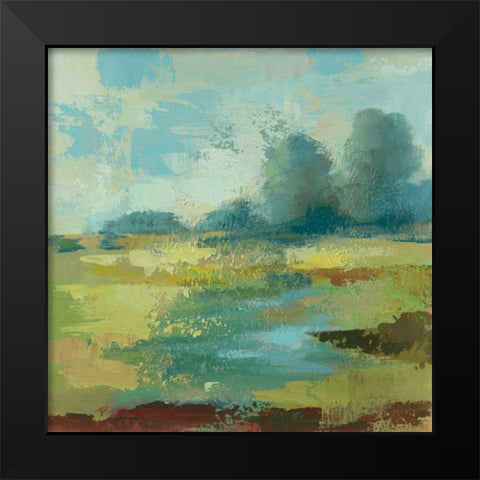 Windsor Blue Field IV Black Modern Wood Framed Art Print by Vassileva, Silvia