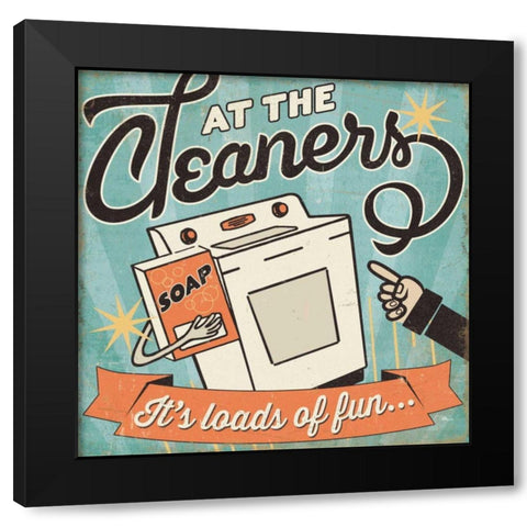 The Cleaners II Black Modern Wood Framed Art Print with Double Matting by Pela Studio