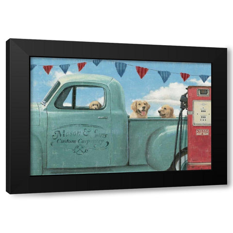 Lets Go for a Ride II Black Modern Wood Framed Art Print with Double Matting by Wiens, James