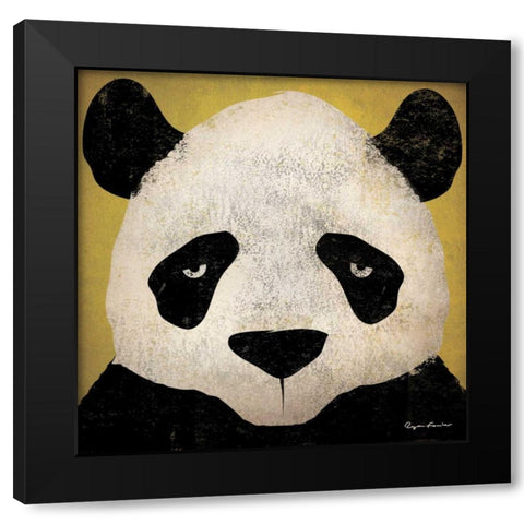 Panda Black Modern Wood Framed Art Print with Double Matting by Fowler, Ryan