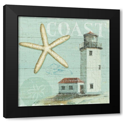 Beach House II Black Modern Wood Framed Art Print with Double Matting by Audit, Lisa