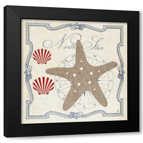 Pacific Starfish Black Modern Wood Framed Art Print with Double Matting by Mousseau, Studio