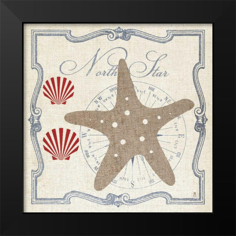 Pacific Starfish Black Modern Wood Framed Art Print by Mousseau, Studio