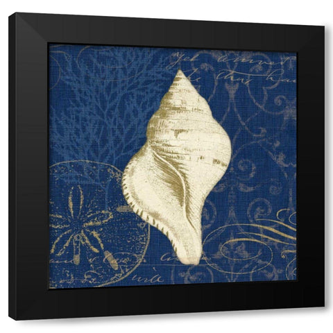 Coastal Moonlight IV Teal Center Black Modern Wood Framed Art Print by Pela Studio