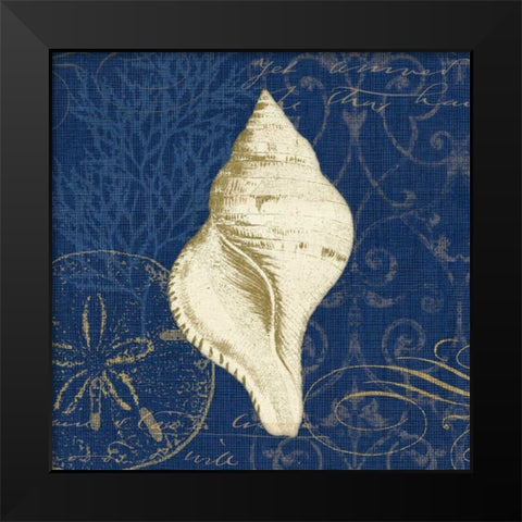 Coastal Moonlight IV Teal Center Black Modern Wood Framed Art Print by Pela Studio